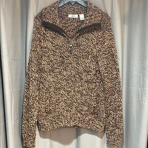 Old Navy Brown and Cream Women's Sweater
